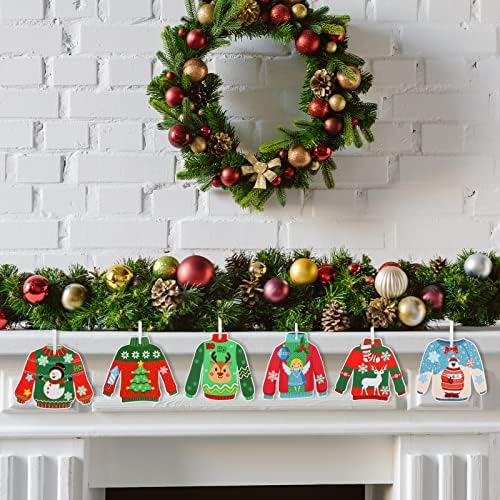 Funrous 24 Pcs Christmas Ugly Sweater DIY Ornaments Kit