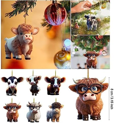 Cute Cartoon Cow Hanging Ornament for Home and Car