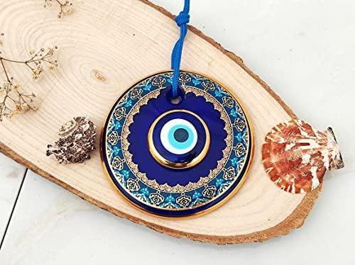 43 Inch Glass Blue Evil Eye Wall Hanging Ornament - Turkish Nazar Bead