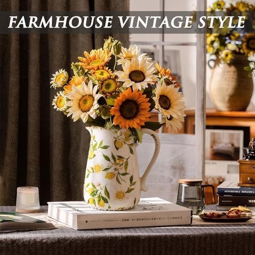 Lemon Vintage Vase with Handle 7 Inch