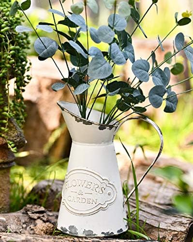 Soyizom Galvanized Metal Pitcher Vase Shabby Chic Decor