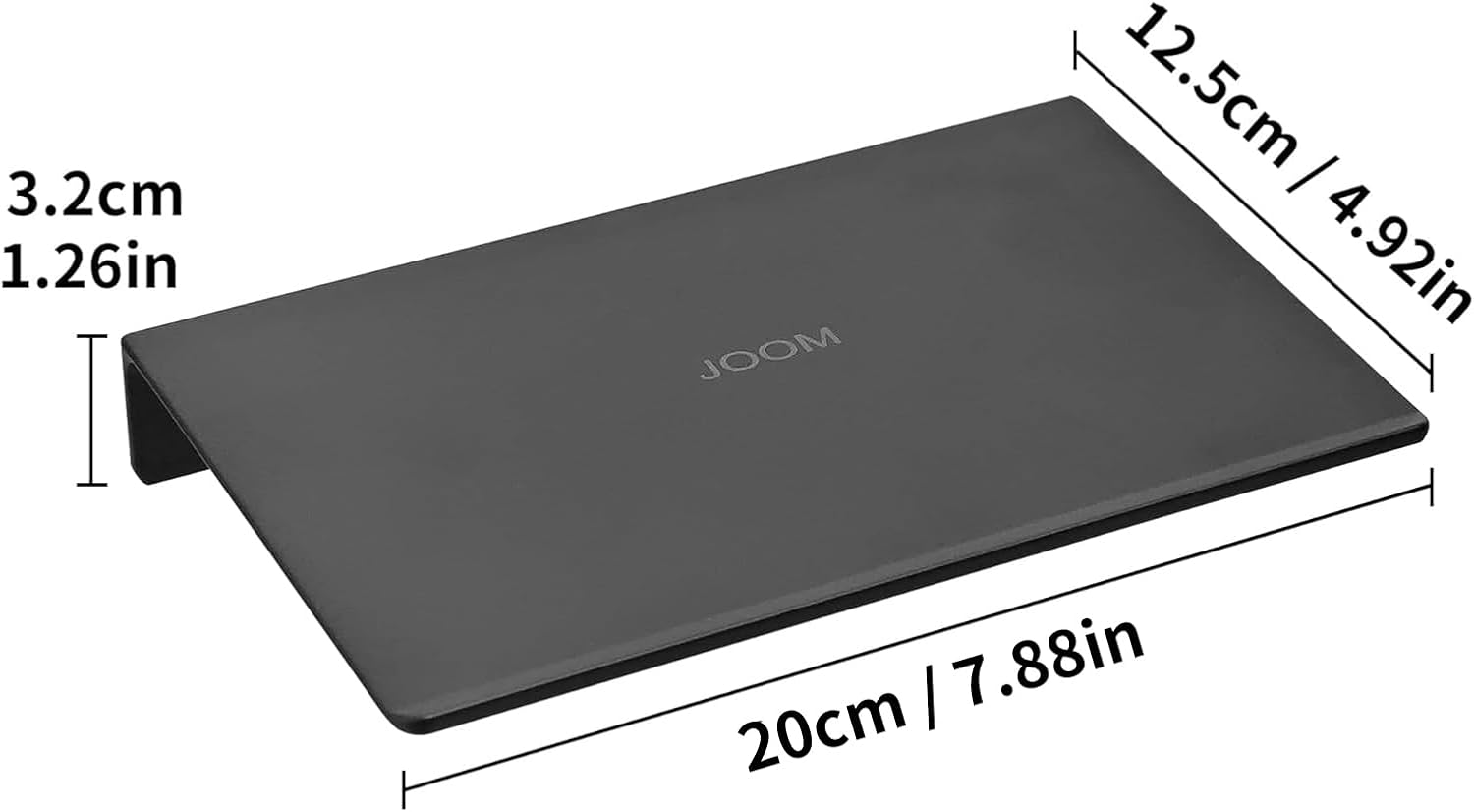 JOOM Metal Wall Floating Shelf - Black 8 Inch