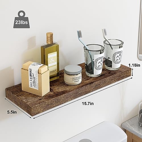 Fixwal 158in Floating Shelves Rustic Brown 5 Pack