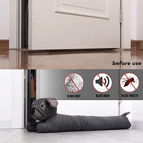 Cute Dog Door Stopper 34 Inches Dark Grey Heavy Duty