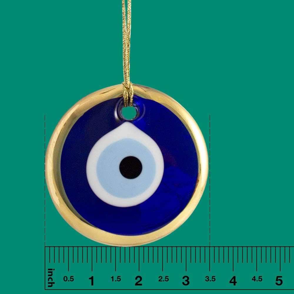 Ebsem Gold Gilt Handmade Evil Eye Glass Charm
