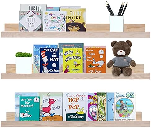 AZSKY Floating Picture Shelves Set of 3 24 Inch Wall Mount