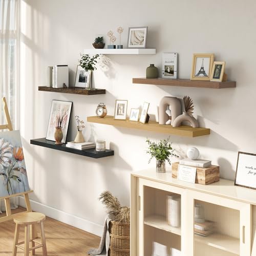 Dreamland 36 Inch Floating Shelves Set of 2 Oak