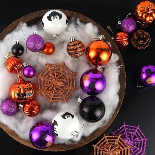 Fruasio Halloween Ornaments 61PCS Shatterproof Set