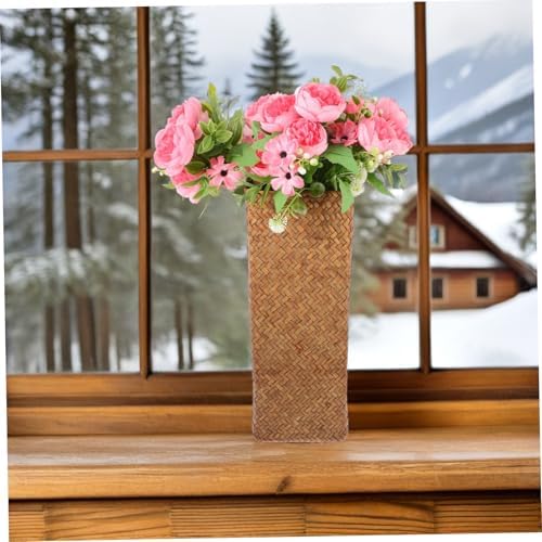 Wicker Flower Basket Vase Natural Rattan Home Decor