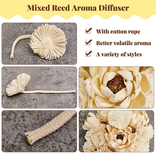 Waydress 15 Piece Reed Diffuser Flower Set with Rope