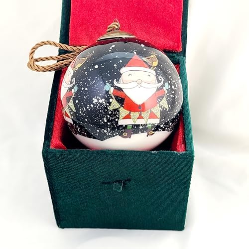 Hand-Painted Glass Santa HoHoHo Ornament - Unique Artisan Decor