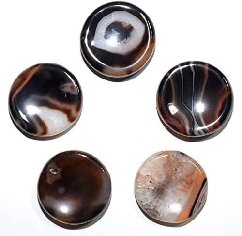 HQRP Banded Agate Stand for Meditation Crystal - 36mm Natural Stone