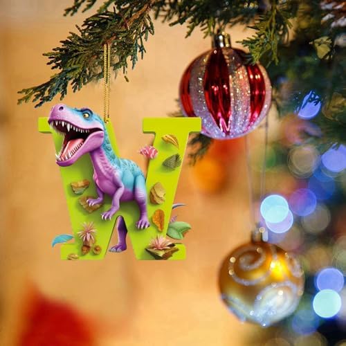 Christmas Dinosaur Acrylic Ornament Letters Decorative Hanging for Tree