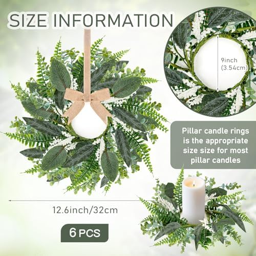 6PCS 9 Inch Mini Eucalyptus Wreaths for Cabinets