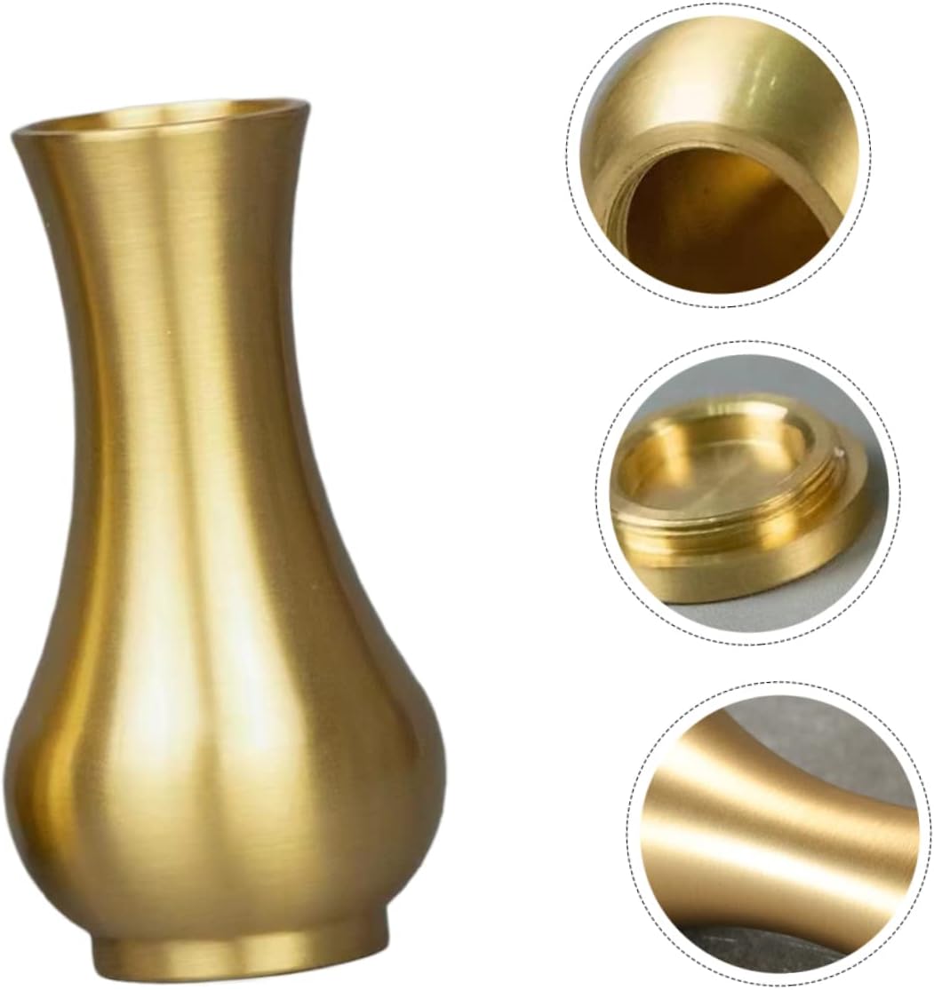 VINTORKY 1Pc Brass Flower Holder Vase for Home Decor