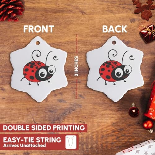 3dRose Cute Ladybug 3 Inch Porcelain Ornament