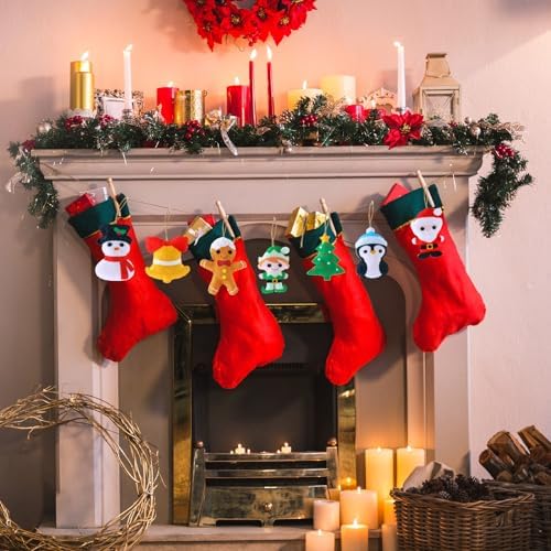 Whaline 8Pcs 3D Felt Christmas Ornament Set