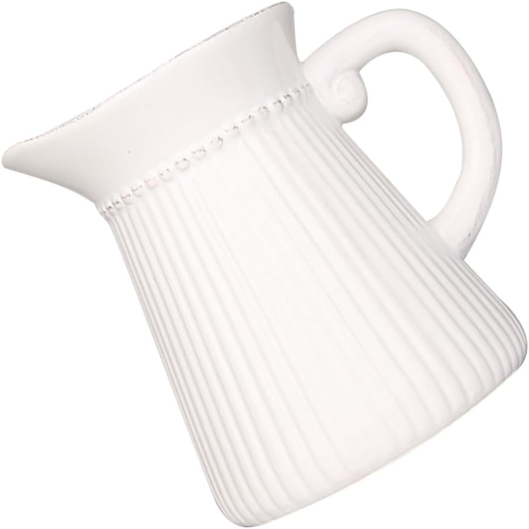 BESTYASH White Ceramic Flower Vase Simple Decorative Design