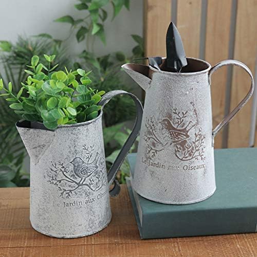GANAZONO Shabby Chic Metal Vase Pitcher Watering Can