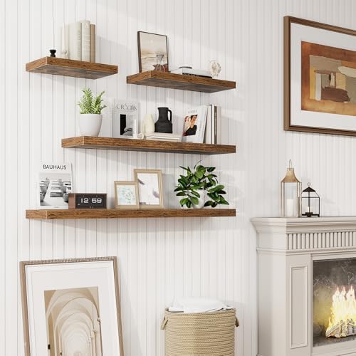 Marsmiles 30 Inch Floating Shelves 2 Pack Rustic Brown