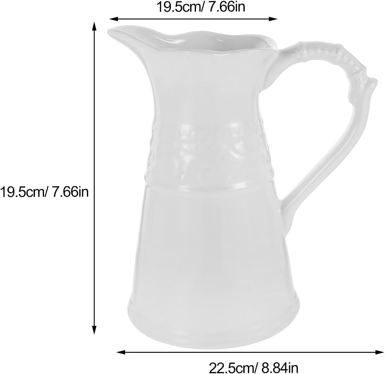 Amosfun White Ceramic Pitcher Vase 76 Inch