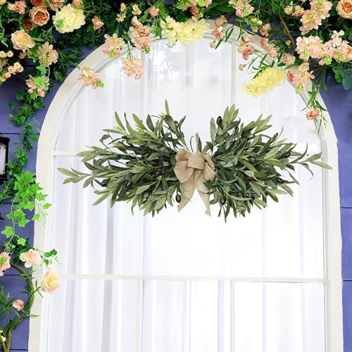 Wnvivi 236 Inch Artificial Olive Flower Swags Wreath