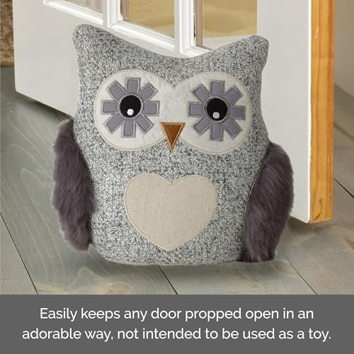 Elements Plush Weighted Owl Door Stopper 9x75x4 Inch