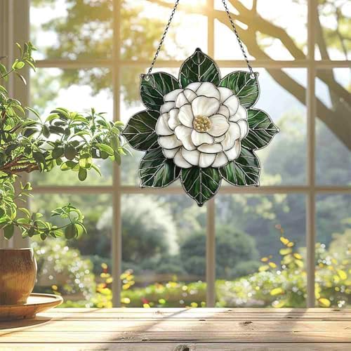 Camellia Flower Acrylic Ornament Hanging Decor