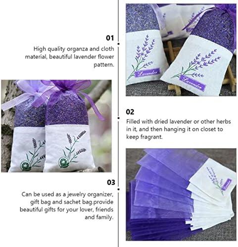 COHEALI 22Pcs Lavender Sachet Bags Empty Organza Pouches with Ribbon