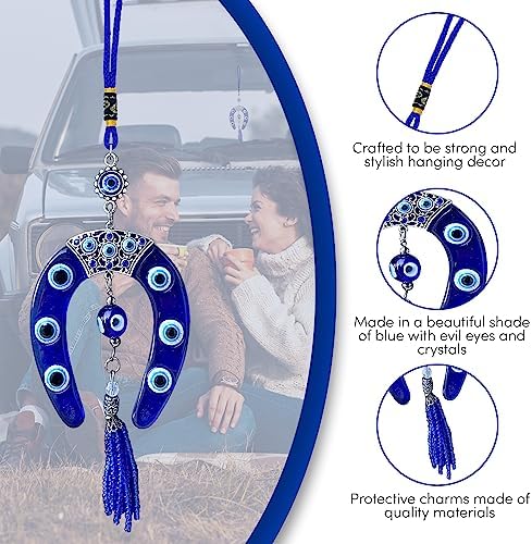 LUCKBOOSTIUM Evil Eye Horseshoe Charm Hanging Ornament