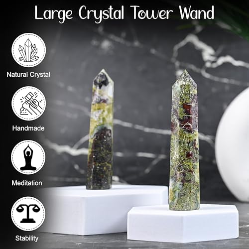 Crocon Large Crystal Tower Wand for Reiki and Meditation