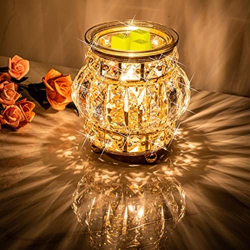 MAXWINER Wax Melt Warmer Wrought Iron Crystal for Home Office Living Room