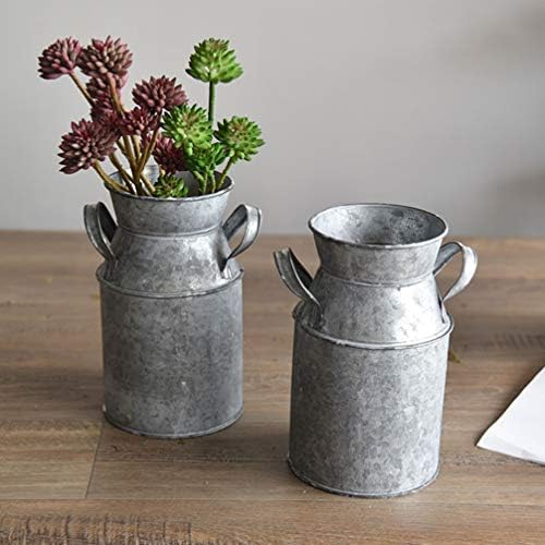 Rustic Vase French Style Farmhouse Metal Pitcher