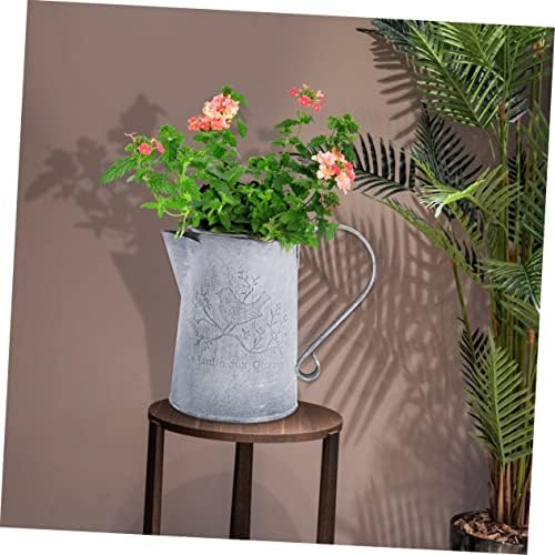 SUPVOX 2pcs Retro Iron Flower Buckets for Home Decor
