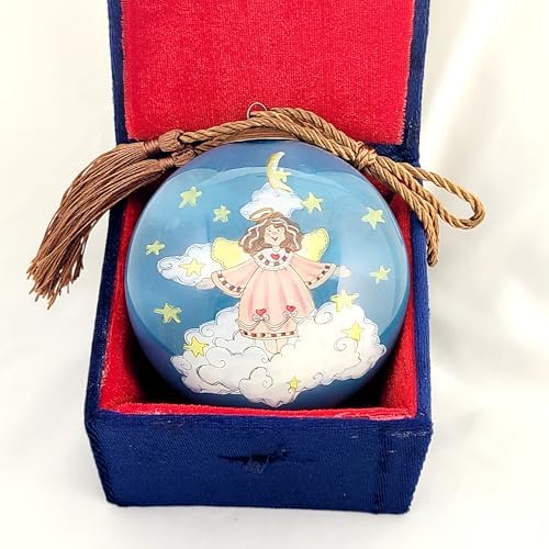 Hand-Painted Angel Glass Ornament - Artisan Crafted Collectible