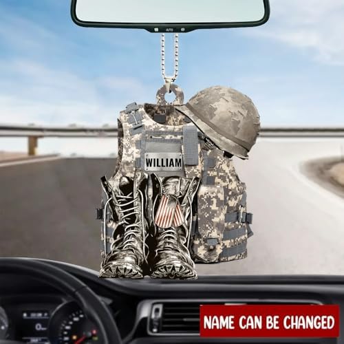 Personalized Flat Acrylic Military Boot Ornament