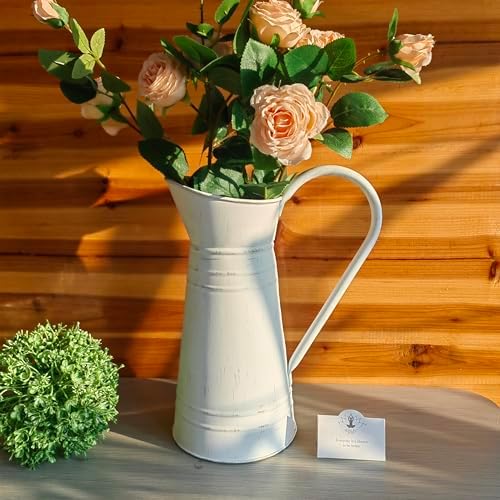 Hosley Metal Pitcher Vase 10 Inch Height