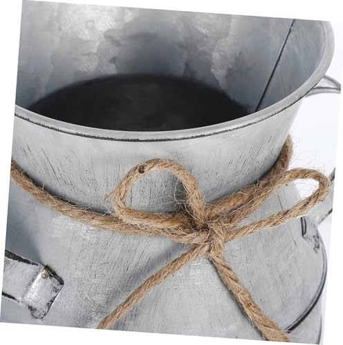 Rustic Metal Jug Vase for Flowers and Decor