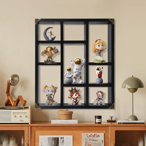 MITREL 177x157-Inch Shadow Box Shelf Set of 2 Classic Black