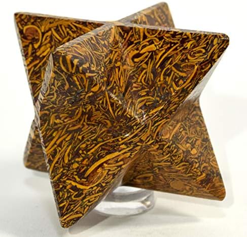 HQRP 27 Inch Mariyam Jasper 8 Point Star with Clear Quartz Pebble
