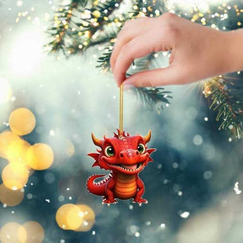 Cute Dragon Baby Christmas Tree Hanging Ornament 2D Acrylic