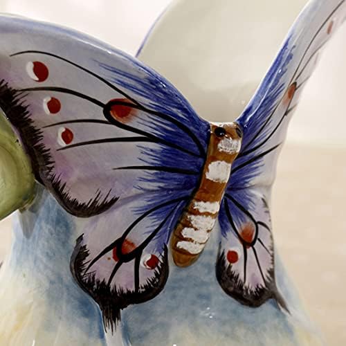Large Ceramic Water Pitcher Flower Vase 9 Inches