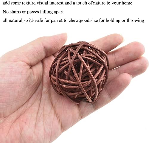 HAHIYO 50mm Wicker Rattan Balls 12PCS Brown Decor