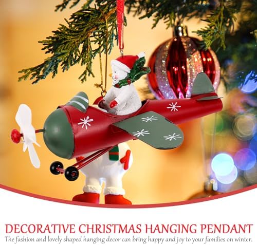 PRETYZOOM Funny Santa Airplane Ornament Christmas Tree Decoration