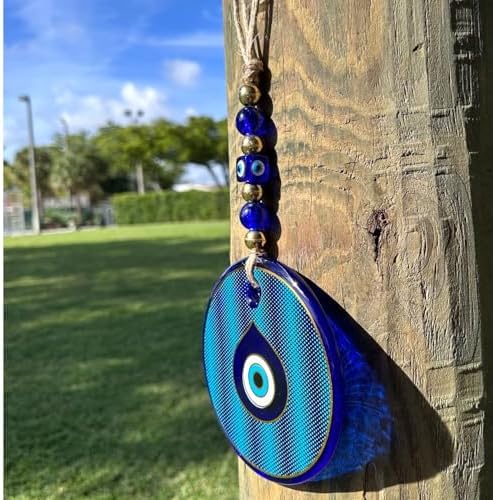 Gold Dotted Blue Evil Eye Suncather Hanging Decor