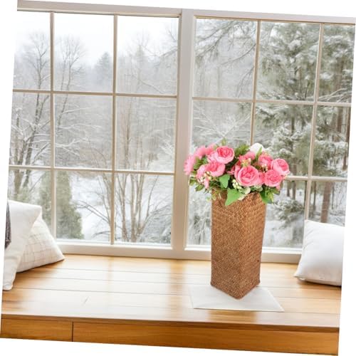 Wicker Flower Basket Vase Natural Rattan Home Decor
