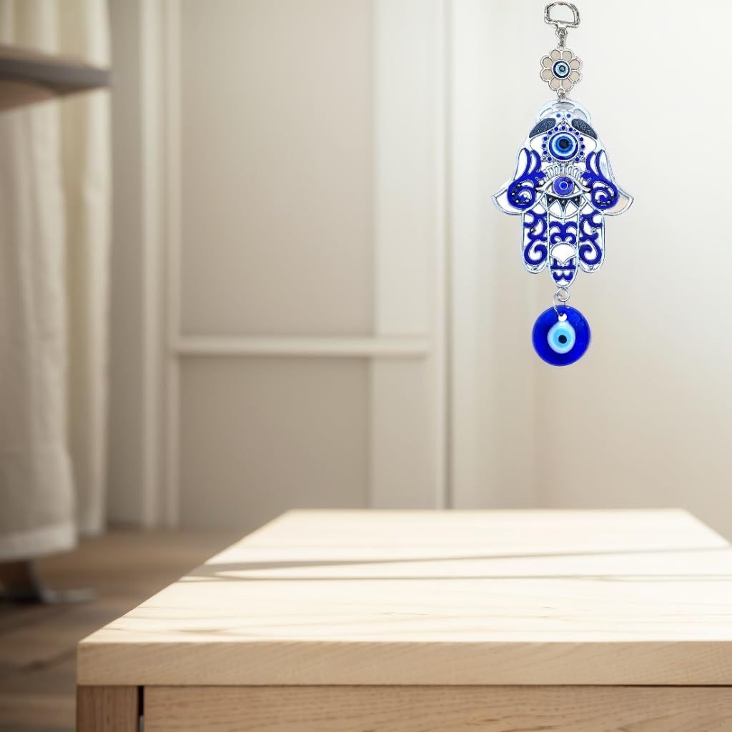 Betterdecor Blue Evil Eye Hamsa Hand Wall Hanging