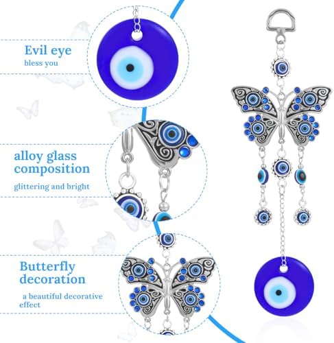 Turkish Blue Evil Eye Butterfly Hanging Decor