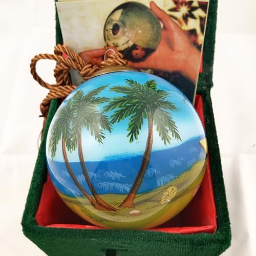 Inside-Painted Glass Ornament - Santa Beach Holiday Decor