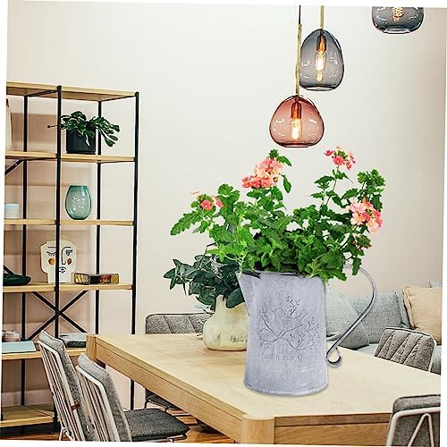 SUPVOX 2pcs Retro Iron Flower Buckets for Home Decor